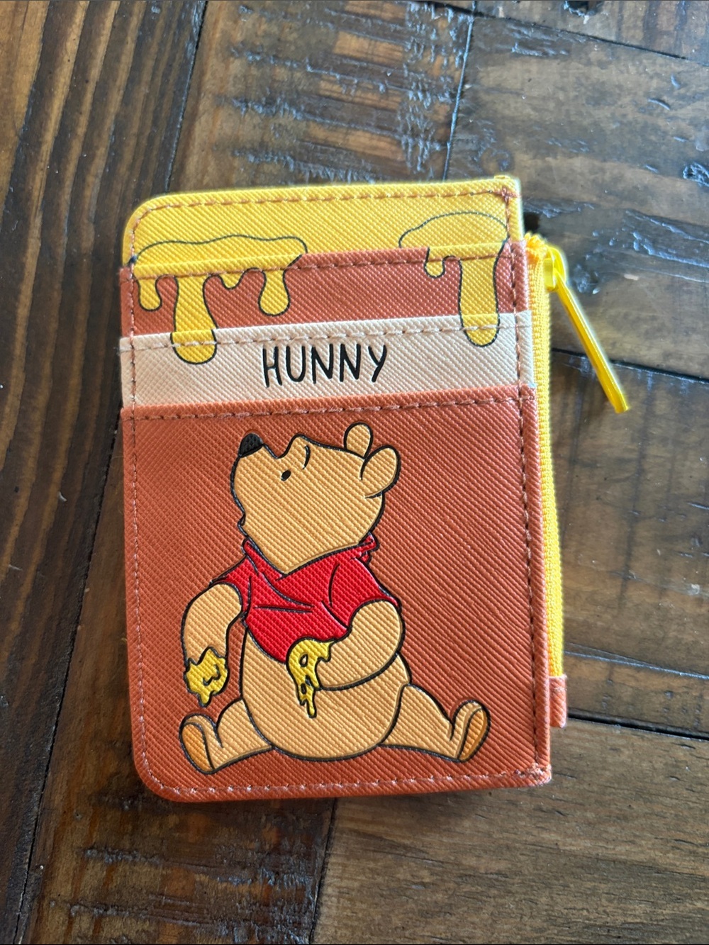Winnie the Pooh 'Hunny' Zip Card Holder - Yellow/Orange